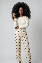 Lade das Bild in den Galerie-Viewer, HOSE Jeans ‚Polka Dots´, crème
