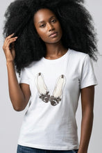 Lade das Bild in den Galerie-Viewer, T-SHIRT `Glam Ballerinas´, weiß-schwarz