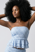 Lade das Bild in den Galerie-Viewer, TOP `Lace Bustier´, light blue