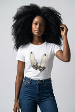Lade das Bild in den Galerie-Viewer, T-SHIRT `Glam Ballerinas´, weiß-schwarz