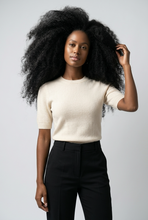 Lade das Bild in den Galerie-Viewer, PULLOVER `Smooth´ (Halbarm/Alpaka), beige