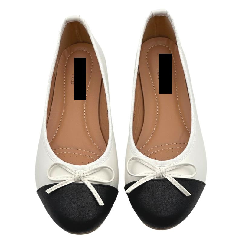 Black and white ballet flats on sale