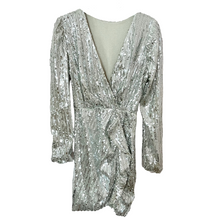 Lade das Bild in den Galerie-Viewer, KLEID `Silver Minidress´, silber