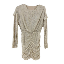 Lade das Bild in den Galerie-Viewer, KLEID `Glammy Ruffle Dress´, silber