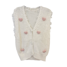 Lade das Bild in den Galerie-Viewer, WESTE `Sweethearts´, weiß-rosa