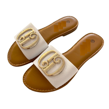 Lade das Bild in den Galerie-Viewer, PANTOLETTE `Fairy´, weiß-gold