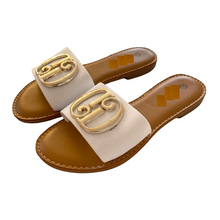 Lade das Bild in den Galerie-Viewer, PANTOLETTE `Fairy´, weiß-gold