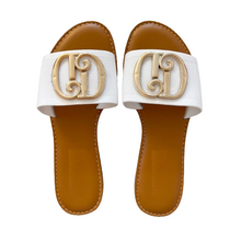 Lade das Bild in den Galerie-Viewer, PANTOLETTE `Fairy´, weiß-gold