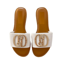 Lade das Bild in den Galerie-Viewer, PANTOLETTE `Fairy´, weiß-gold