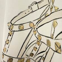 Lade das Bild in den Galerie-Viewer, T-SHIRT `Stilettos´, weiß-gold