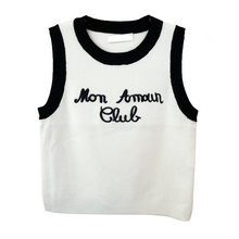 Lade das Bild in den Galerie-Viewer, TOP `Mon Amour Club´, weiß-schwarz