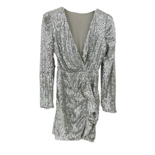 Lade das Bild in den Galerie-Viewer, KLEID `Silver Minidress´, silber