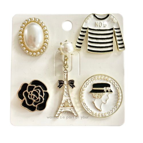 BROSCHE Set `PARIS & COCO´, gold