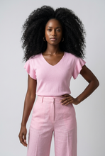 Lade das Bild in den Galerie-Viewer, TOP `Sweet Basic´ (Feinstrick/Volants), pink