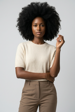 Lade das Bild in den Galerie-Viewer, PULLOVER `Smooth´ (Halbarm/Alpaka), beige