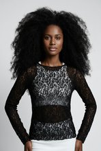 Lade das Bild in den Galerie-Viewer, TOP `Lace´ (weiter Ausschnitt), schwarz