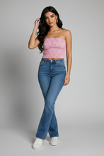 Lade das Bild in den Galerie-Viewer, TOP `Stretch Bandeau´ (Leo), flamingo-weiß
