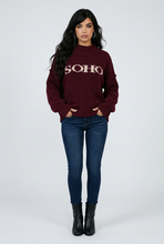 Lade das Bild in den Galerie-Viewer, PULLOVER `SOHO´ (Strick), burgundy