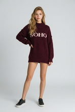 Lade das Bild in den Galerie-Viewer, PULLOVER `SOHO´ (Strick), burgundy