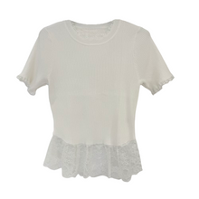 Lade das Bild in den Galerie-Viewer, TOP `Lace Details´ (Schößchen), weiß