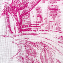 Lade das Bild in den Galerie-Viewer, WESTE `Landscape´ (Musselin), weiß-pink