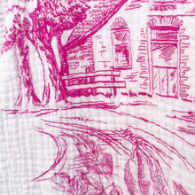 Lade das Bild in den Galerie-Viewer, WESTE `Landscape´ (Musselin), weiß-pink
