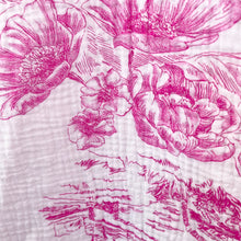 Lade das Bild in den Galerie-Viewer, WESTE `Landscape´ (Musselin), weiß-pink