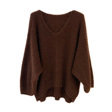Lade das Bild in den Galerie-Viewer, PULLOVER `Sweet Daily Basic´, chocolate