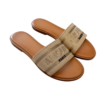 Lade das Bild in den Galerie-Viewer, PANTOLETTE `Amour Paris´, beige-gold