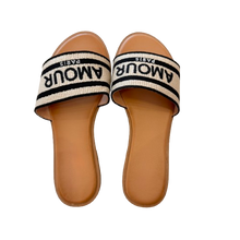 Lade das Bild in den Galerie-Viewer, PANTOLETTE `Amour Paris´, schwarz-gold