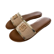 Lade das Bild in den Galerie-Viewer, PANTOLETTE `Golden Sign´, beige-gold