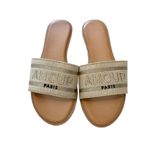 Lade das Bild in den Galerie-Viewer, PANTOLETTE `Amour Paris´, beige-gold