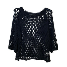 Lade das Bild in den Galerie-Viewer, PULLOVER `Cool Summer Basic´ (Grobstrick), schwarz