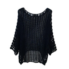 Lade das Bild in den Galerie-Viewer, PULLOVER `Elegant Summer Basic´ (Grobstrick), schwarz