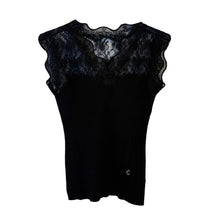 Lade das Bild in den Galerie-Viewer, TOP `Elegant Lace´ (ärmellos), schwarz