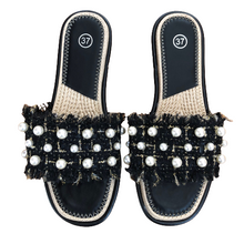 Lade das Bild in den Galerie-Viewer, PANTOLETTE `Paris´, schwarz