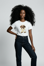 Lade das Bild in den Galerie-Viewer, T-SHIRT `Sweet Dog´, weiß-citrus
