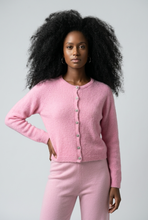 Lade das Bild in den Galerie-Viewer, CARDIGAN `Elegant Basic´ (Alpaka), pink
