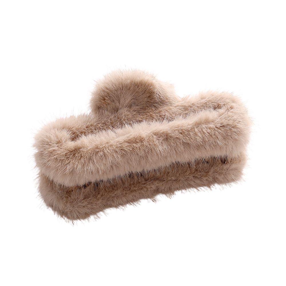 HAIRCLIP `Fluffy´ (Rectangle), beige