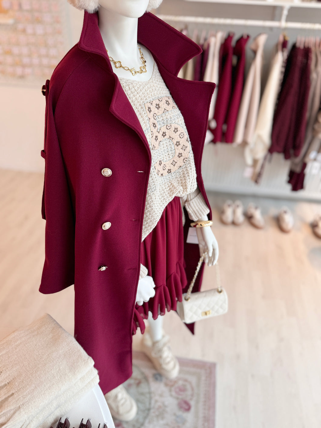 MANTEL `Fashionista´, burgundy