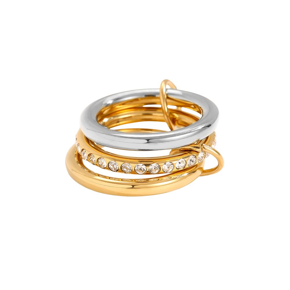RING 3 Layer (Glam), gold-silber