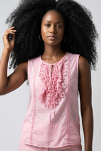 Lade das Bild in den Galerie-Viewer, BLUSE `Ibiza´ (ärmellos), pink
