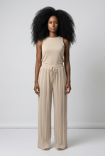 Lade das Bild in den Galerie-Viewer, HOSE Plissee Culotte, beige
