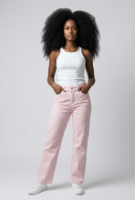 Lade das Bild in den Galerie-Viewer, HOSE Jeans ‚Pastel‘ (Wide Leg), rosa
