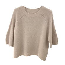 Lade das Bild in den Galerie-Viewer, PULLOVER `Elegant &amp; Smooth´ (Halbarm/Alpaka), taupe
