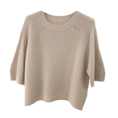 PULLOVER `Elegant & Smooth´ (Halbarm/Alpaka), taupe