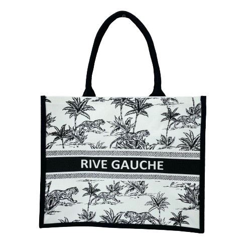 TASCHE Shopper `Rive Gauche´, schwarz-weiß