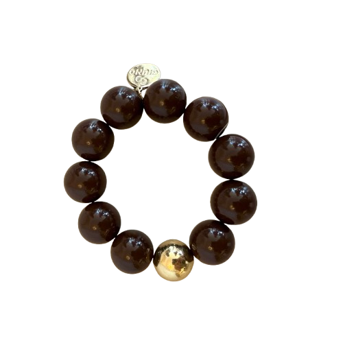 ARMBAND Biggest Pearls (elastisch), mokka