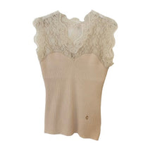 Lade das Bild in den Galerie-Viewer, TOP `Elegant Lace´ (ärmellos), beige
