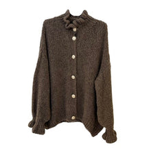 Lade das Bild in den Galerie-Viewer, CARDIGAN `Sweet Ruffles´ (Langarm), chocolate
